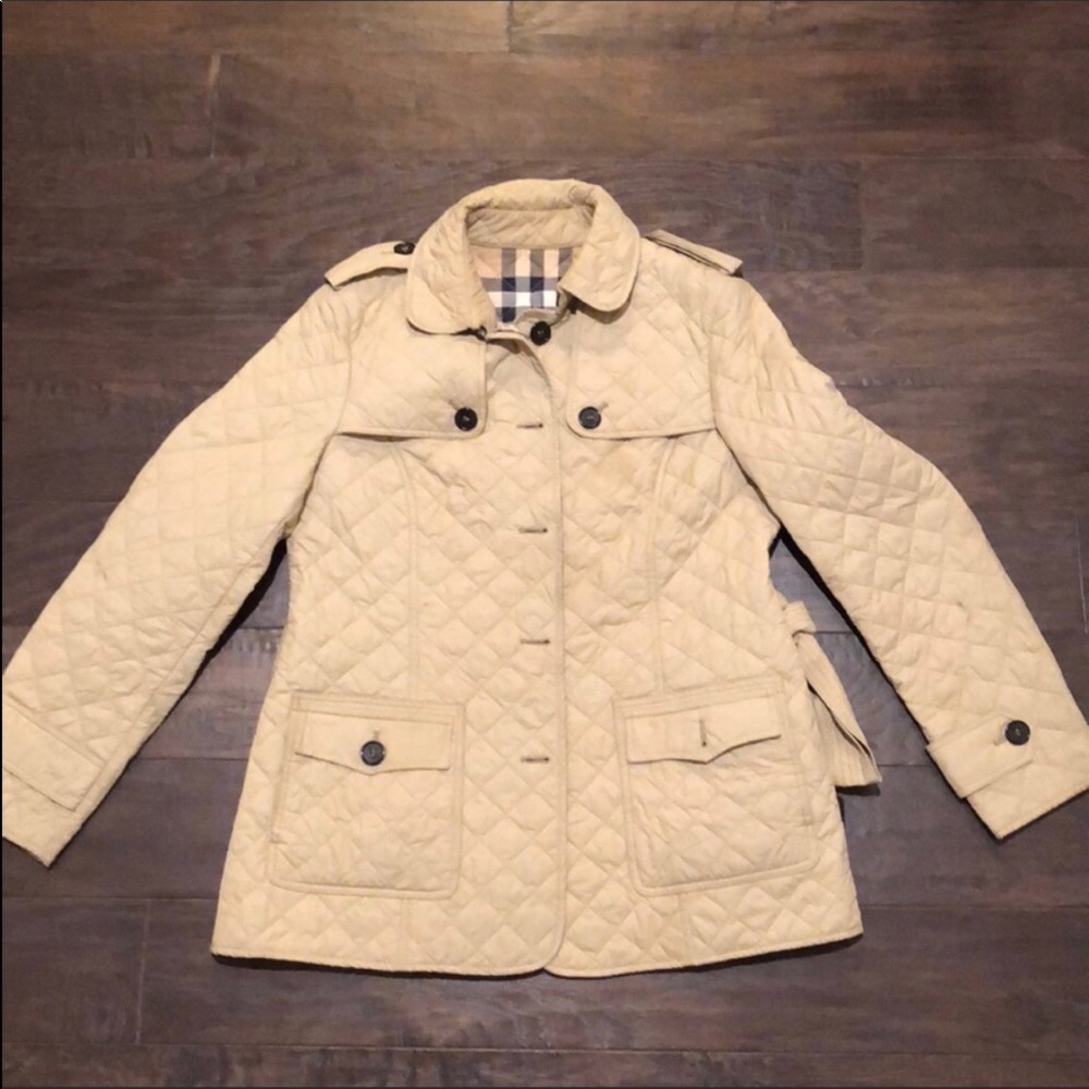 Burberry women’s quilted jacket.